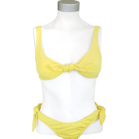 FISCH bikini Lurin front tie top Marigot side tie bottoms submarine yellow Sz ll - Picture 1 of 8